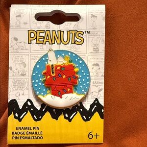 Peanuts Snoopy and Woodstock Enamel Pin with Red and Blue